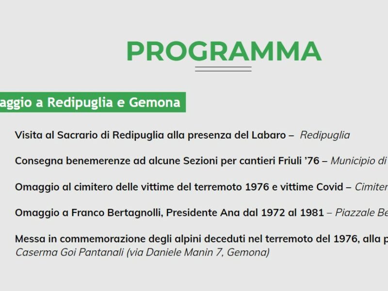 Programma Adunata Alpini 11 maggio