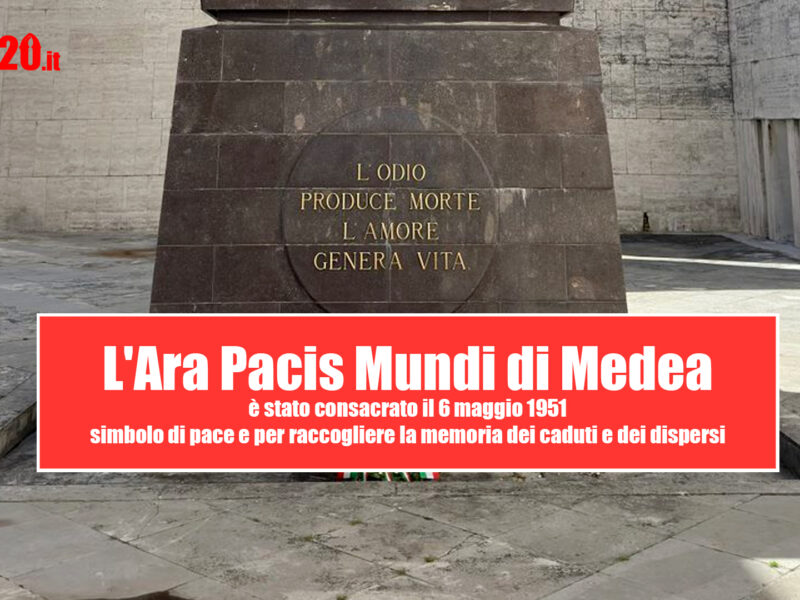 Ara Pacis Mundi di Medea simbolo di pace e per raccogliere la memoria dei caduti e dei dispersi