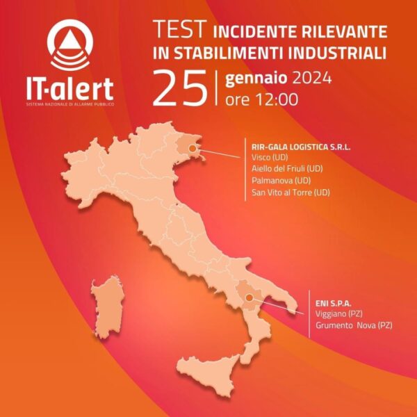 Alle ore 12 del 25 gennaio test IT-alert in FVG