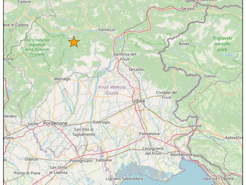 scossa di terremoto a Tramonti di Sopra