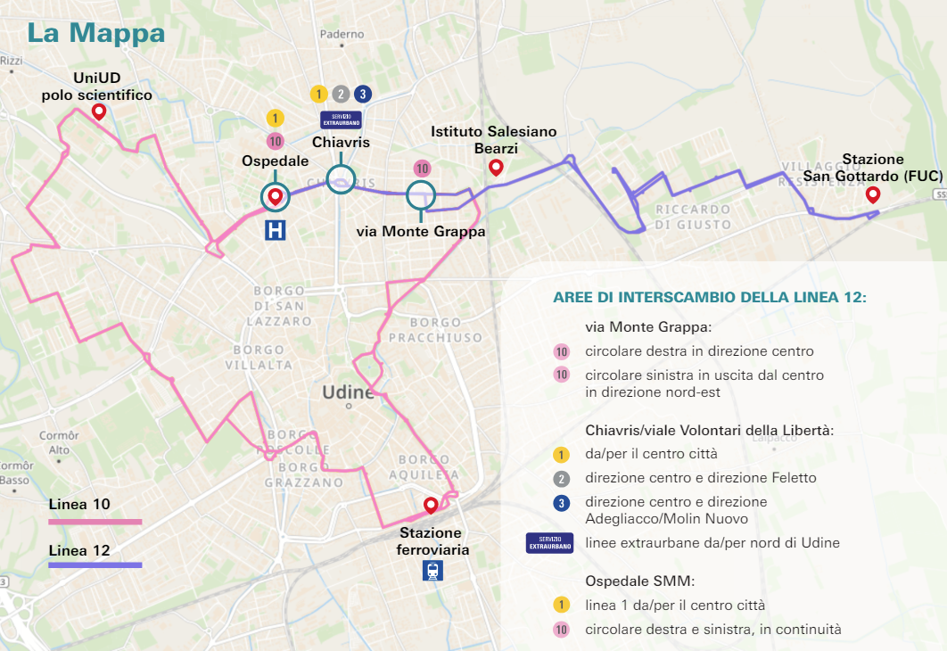 Udine: da lunedì 10 giugno nuova LINEA 12 San Gottardo – Ospedale