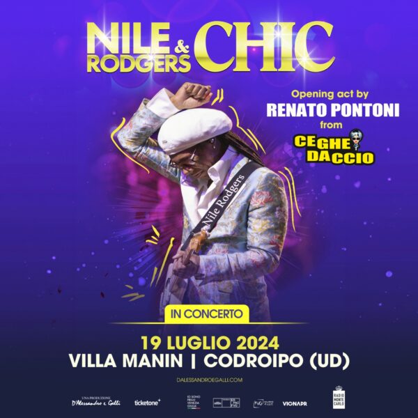 Nile Rodgers venerdì 19 luglio a Villa Manin