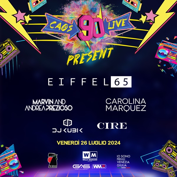 EIFFEL 65 in concerto venerdì 26 luglio al Festival di Majano