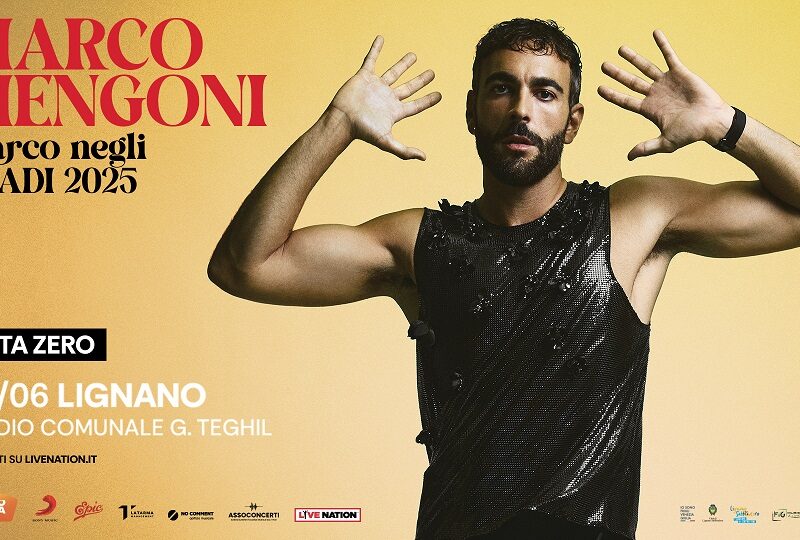 Marco Mengoni sabato 21 giugno 2025 allo Stadio Teghil di Lignano