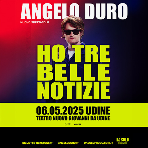 Angelo Duro a Udine il 6 maggio 2025