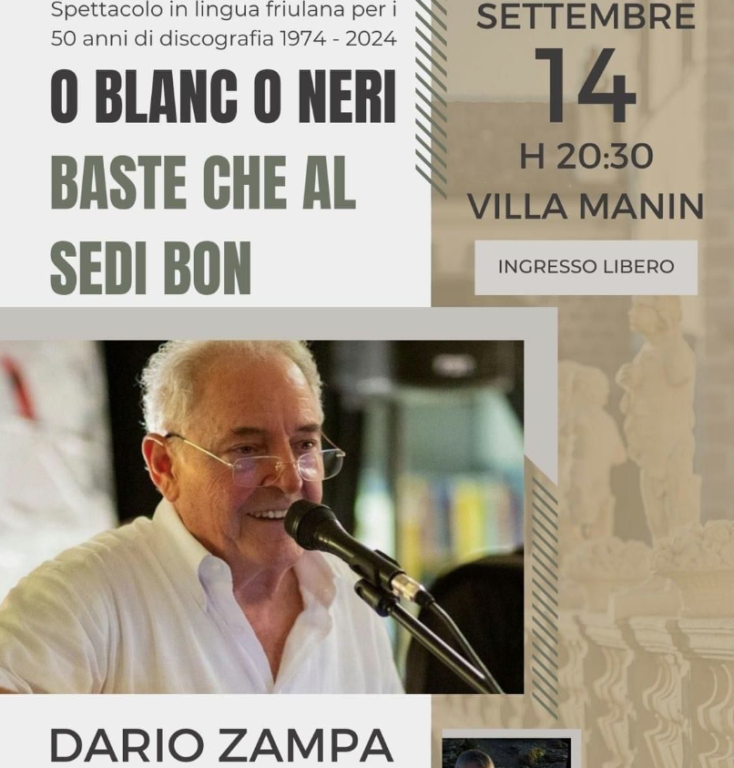 Sabato 14 settembre a Villa Manin si festeggia Dario Zampa