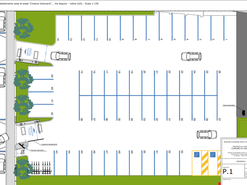 Nuovo piano parcheggi a Udine: a ottobre 56 posti al Visionario