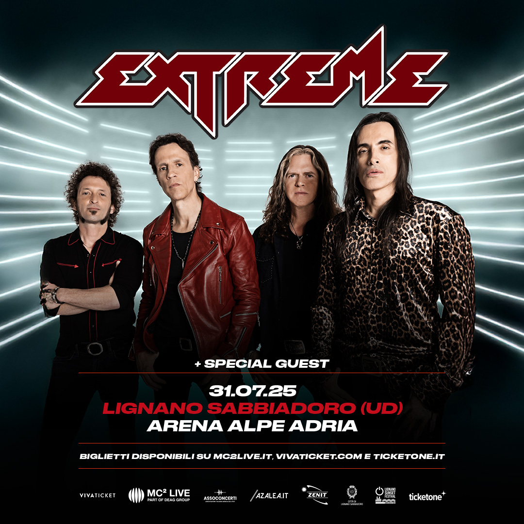 Extreme in concerto a Lignano Sabbiadoro il 31 luglio 2025